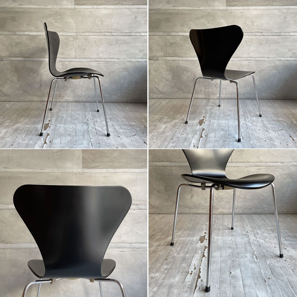 フリッツハンセン Fritz Hansen セブンチェア ブラック ラッカー再塗装 アルネ・ヤコブセン デンマーク 北欧家具 ♪