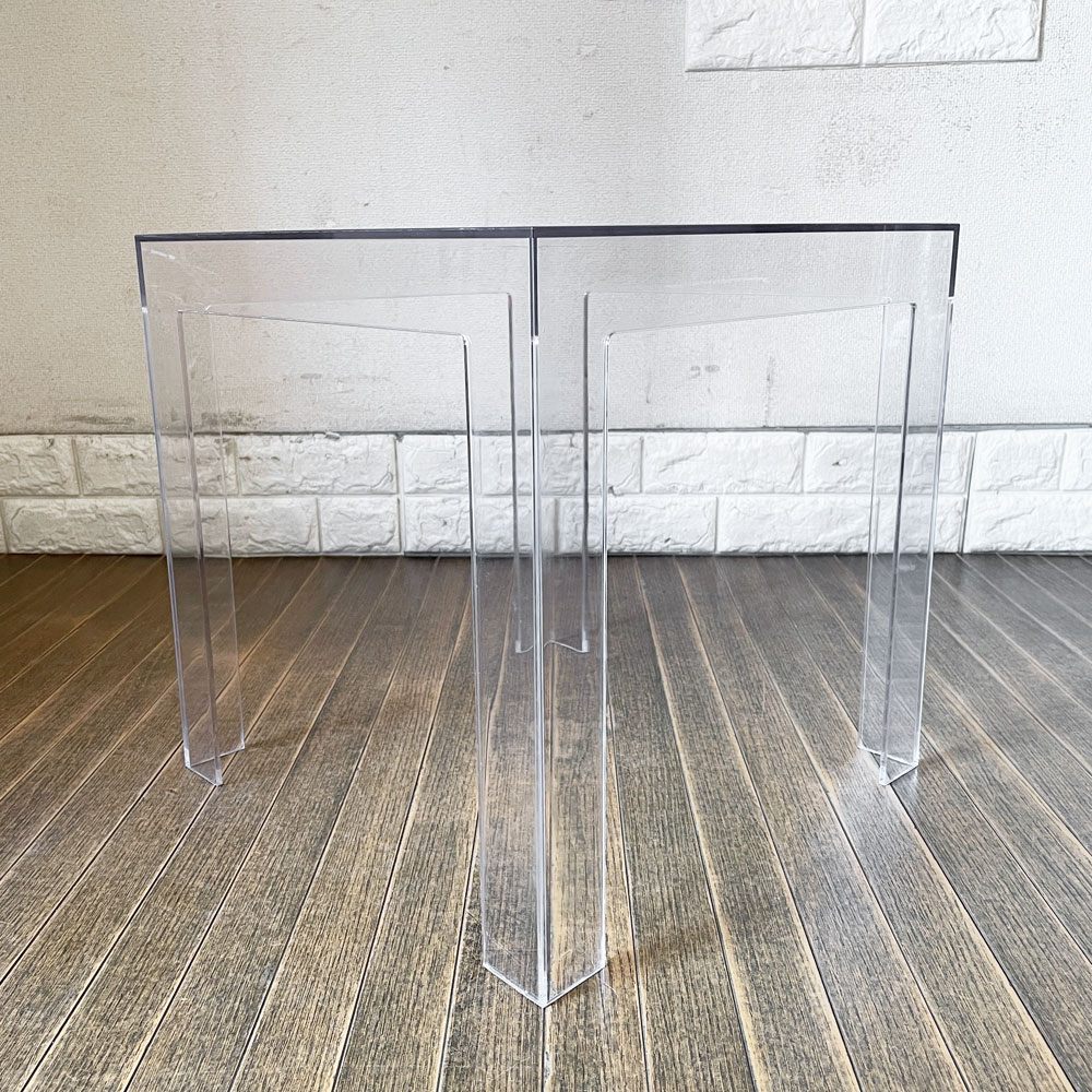 カルテル Kartell ジョリー JOLLY サイドテーブル クリスタル W40cm パオロ・リザット Paolo Rizzatto イタリア 定価￥31,300- ◎