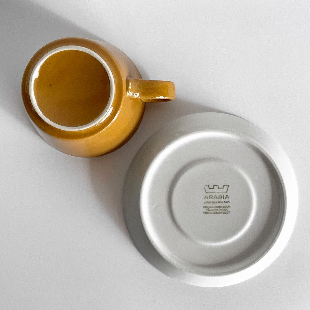 アラビア ARABIA アプリクーシ Aprikoosi コーヒーカップ＆ソーサー C&S カーリナ・アホ Kaarina Aho 60～70年代 北欧食器 北欧ビンテージ ■