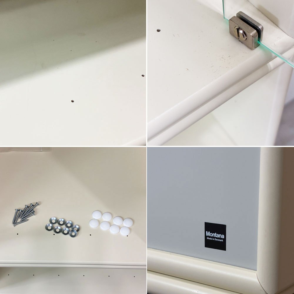 モンタナ MONTANA システムシェルフユニット SYSTEM SHELF UNIT 4ユニット キャビネット 木製扉＆ガラス扉＆ラック＆台輪 デンマーク ●