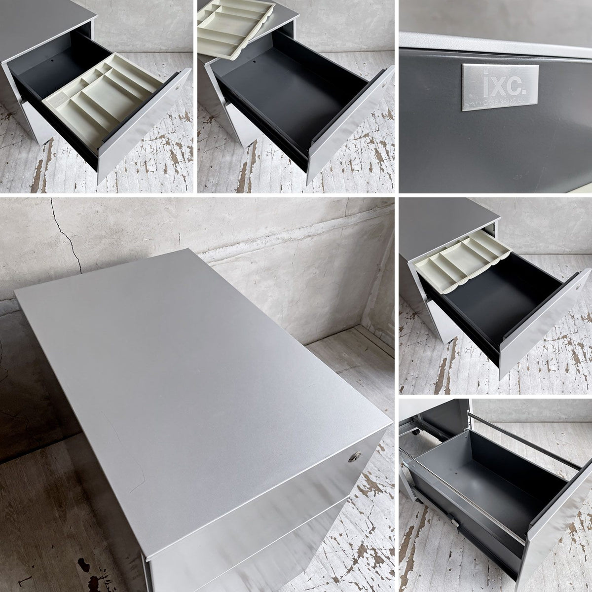 カッシーナ Cassina ixc. AFドロワー AF DRAWER デスクキャビネット ワゴン 鍵付き トレー付属 キャスターロック機能付き イタリア ミニマルデザイン B