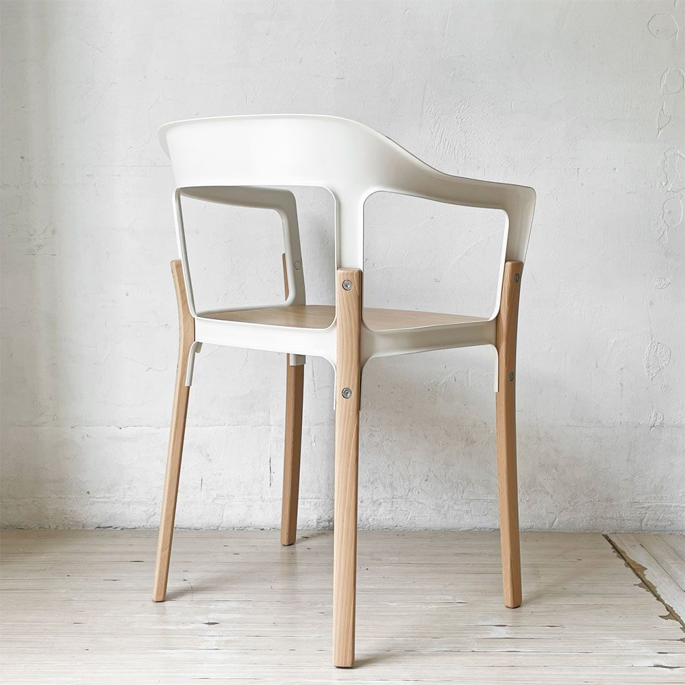 マジス MAGIS スティールウッドチェア Steelwood Chair ホワイト＆ビーチ アームチェア ロナン & エルワン・ブルレック イタリア ★
