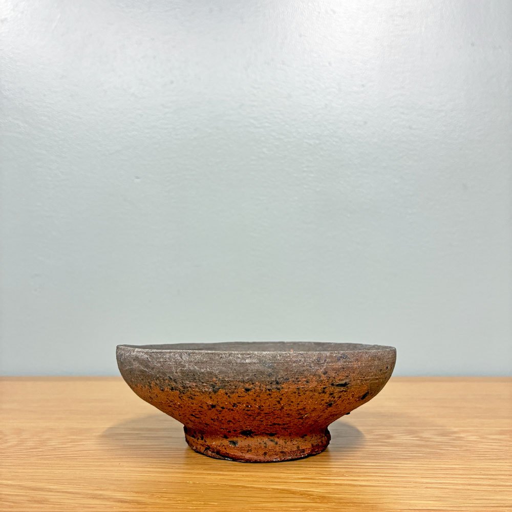 森岡成好 Shigeyoshi Morioka 南蛮焼焼締  食器 平鉢 皿 丸皿 Φ14 現代作家 A ◎