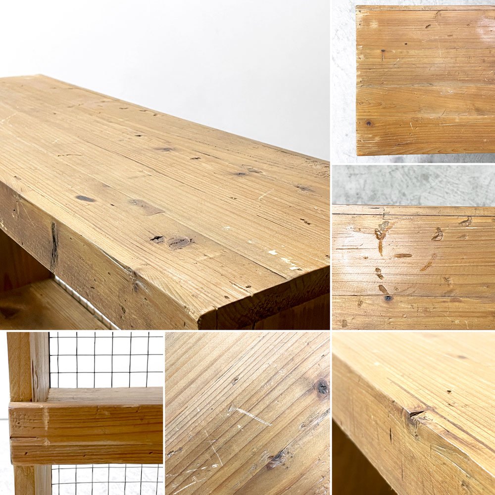 クラッシュゲート CRASH GATE ノットアンティークス Knot antiques パレット PALLET オープンシェルフ 3段 杉古材 スチールメッシュ インダストリアル 工業系 ●