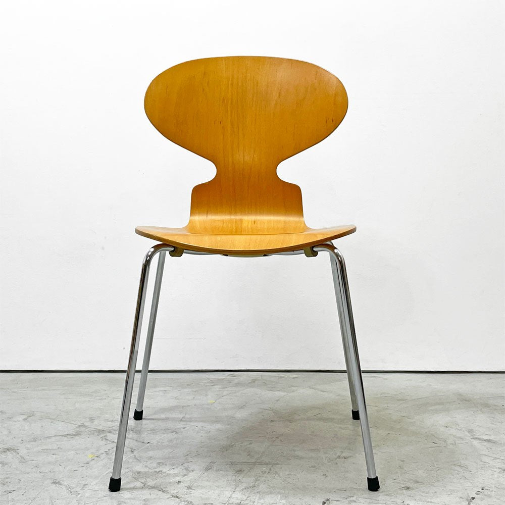 フリッツハンセン Fritz Hansen アントチェア 4本脚 ナチュラルビーチ ラッカー アルネ・ヤコブセン 北欧家具 E ●