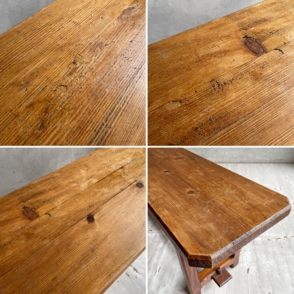 ジャパンビンテージ Japan Vintage ロングベンチ パイン古材 花台 フラワースタンド くさび留め 古道具 古家具 店舗什器 ♪