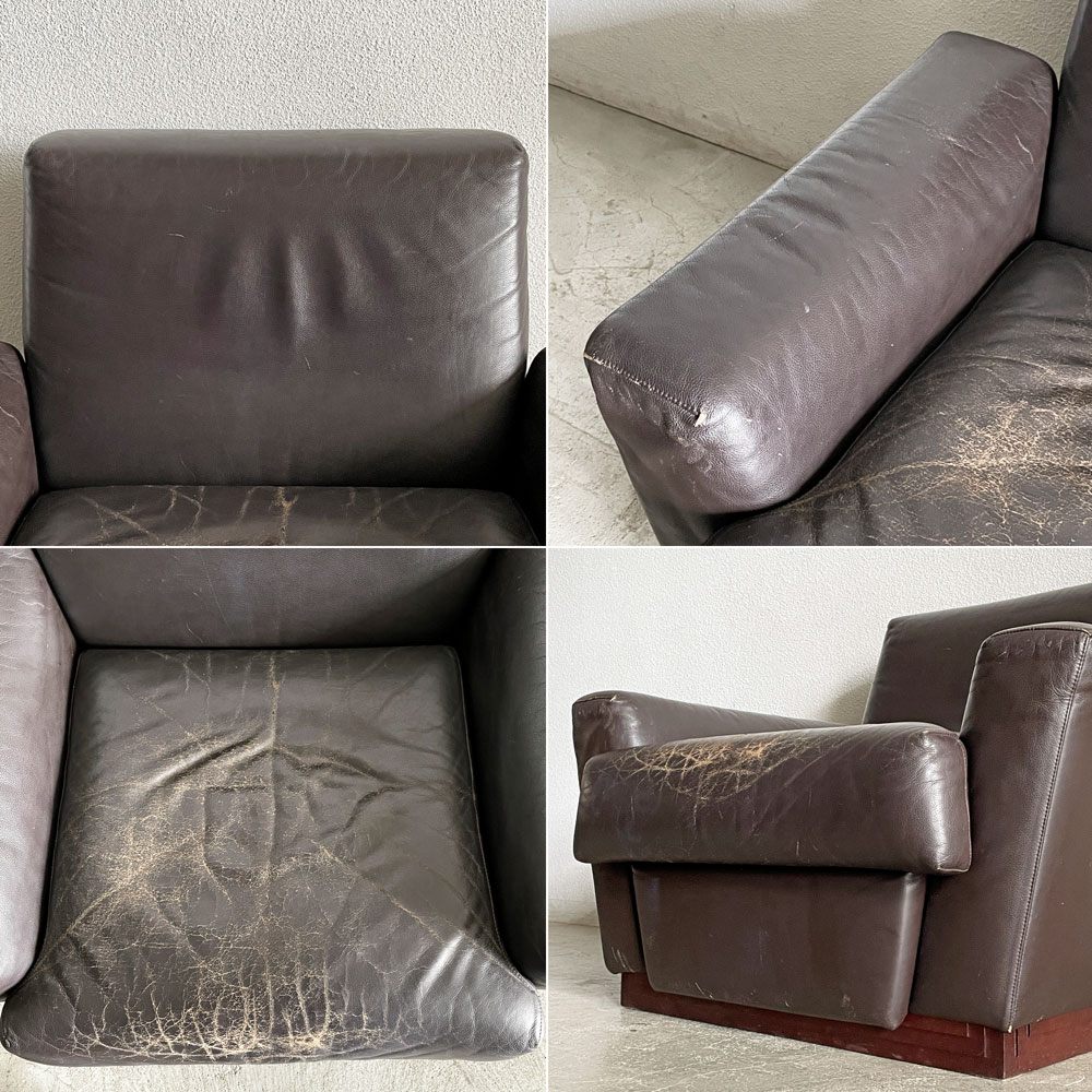 Cassina カッシーナ 622 IMPERIAL TOKYO インペリアルトーキョー 1人掛けソファ 1PSOFA 本革 帝国ホテル フランク・ロイド・ライト 廃番 B 〓