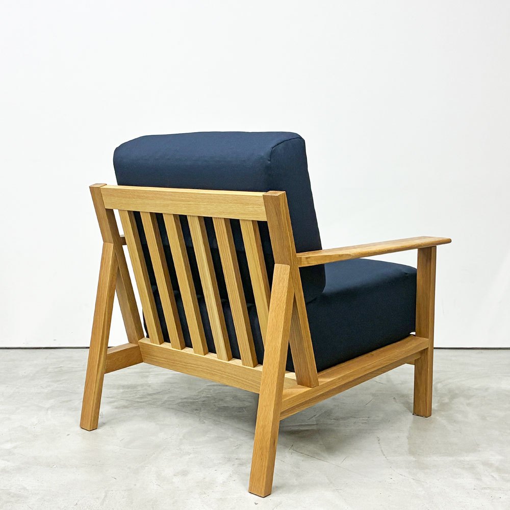無印良品 MUJI ソファ本体木製フレーム 1シーター 1Pソファ ウレタン ポケットコイル ネイビー 参考定価￥44,900- ◎