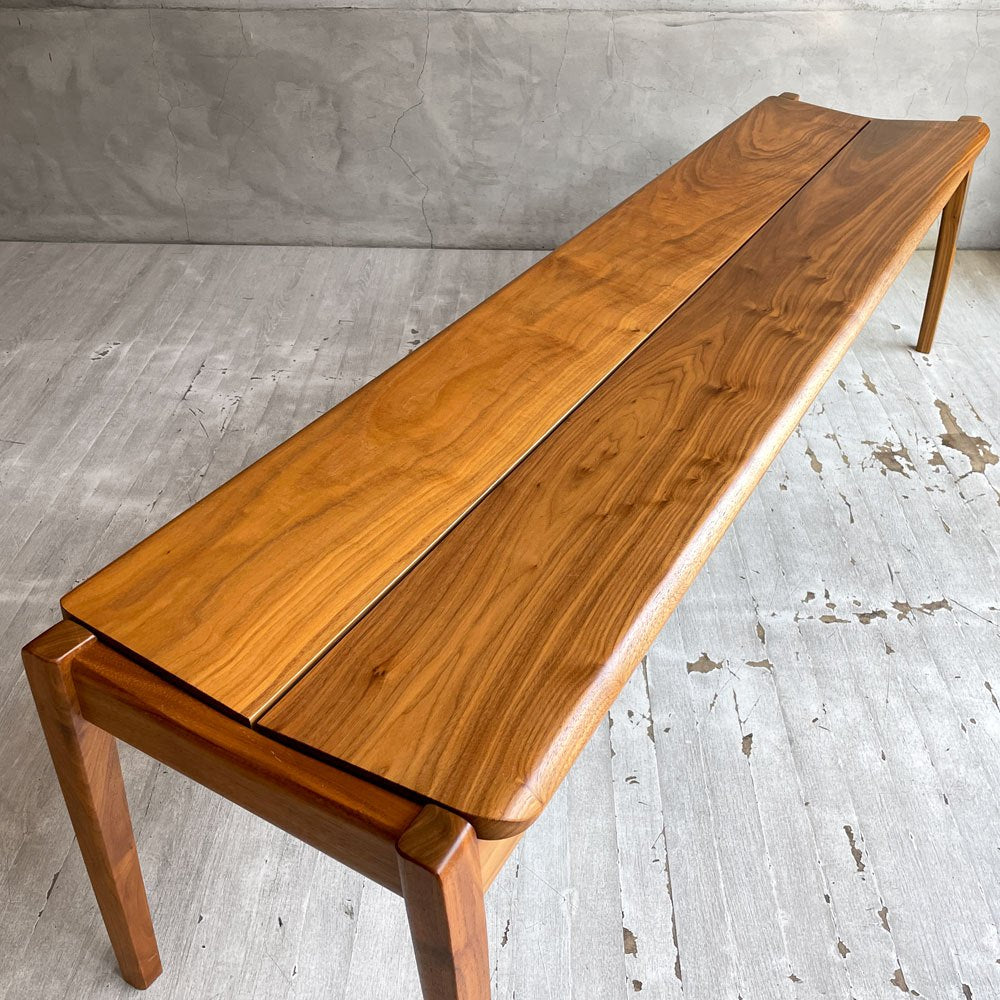 冨士ファニチア FUJI FURNITURE コティ Koti 3Pベンチ X02580S W160cm ウォールナット材 板座 定価￥134,200- ♪