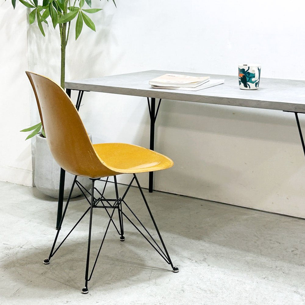 ハーマンミラー Herman Miller サイドシェルチェア セカンド 2nd FRP オークルダーク エッフェルベース C&R イームズ ビンテージ ミッドセンチュリー  ●