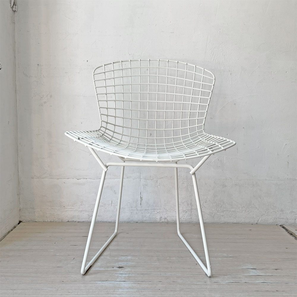 ノル Knoll 420 サイドチェア ワイヤーチェア ホワイト ハリー・ベルトイア Harry Bertoia ミッドセンチュリー 名作椅子 ★