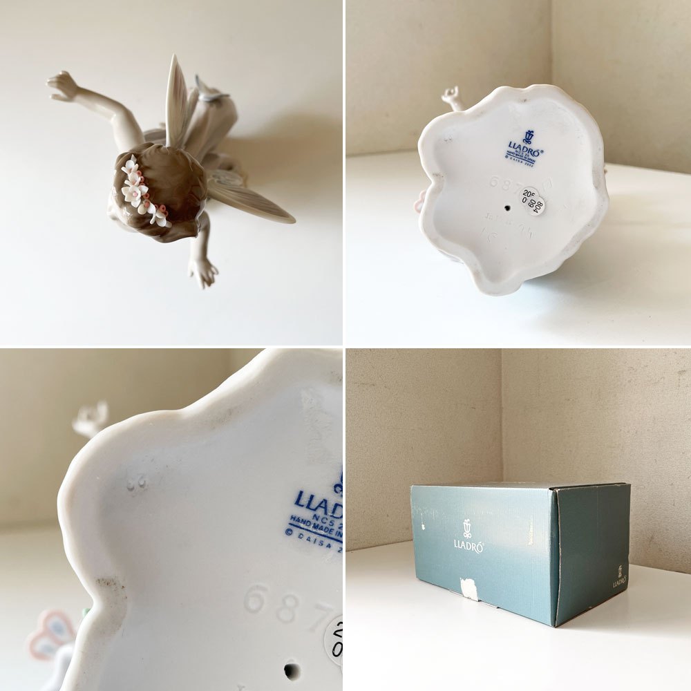 リヤドロ LLADRO 蝶の妖精 BUTTERFLY WINGS フィギュリン 陶器人形 ポーセリンアート 置物 箱付 スペイン 定価￥149,600- ◎