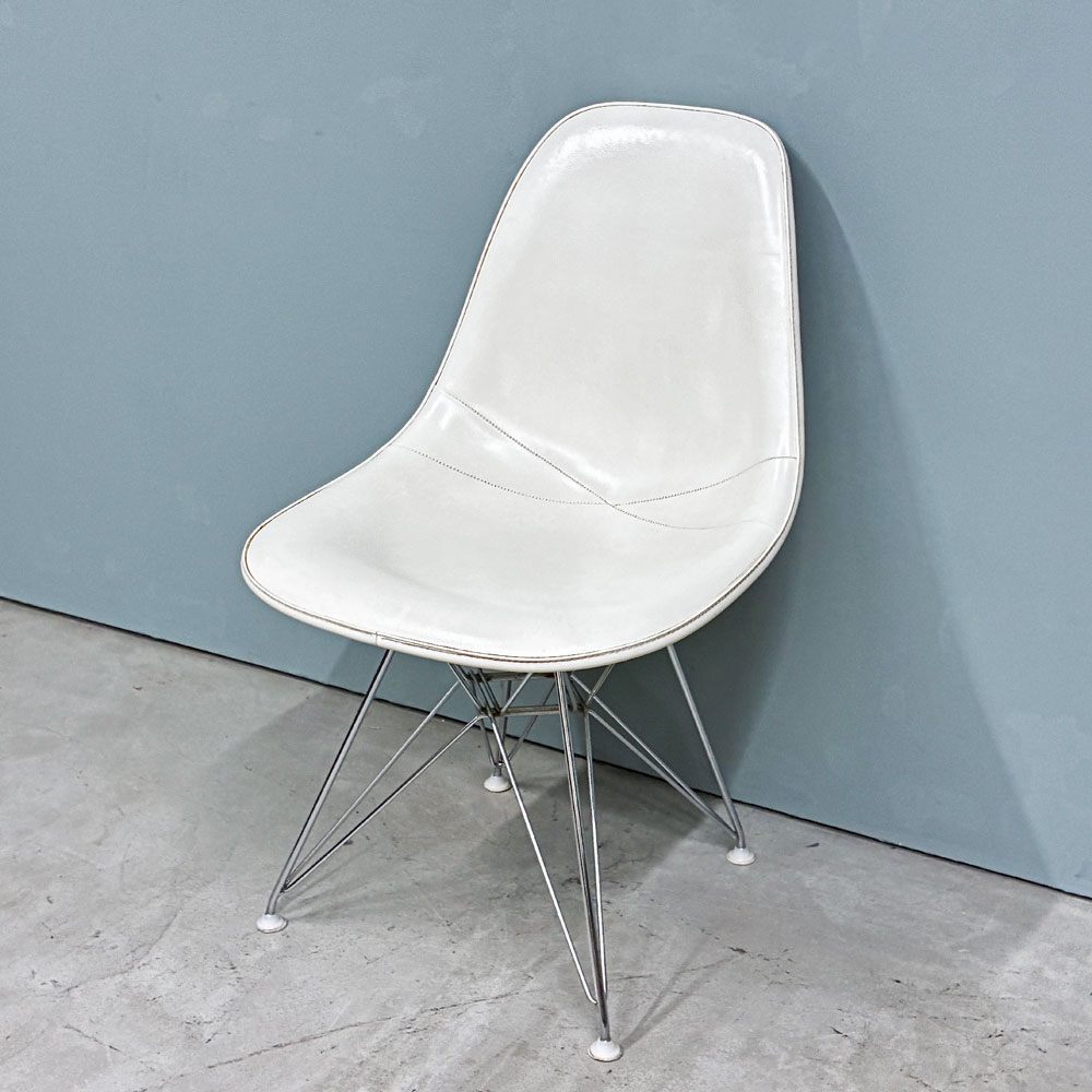 ハーマンミラー Herman Miller サイドシェルチェア サード 3rd FRP PVCレザー パーチメント ロータイプ エッフェルベース イームズ ビンテージ vintage ◎