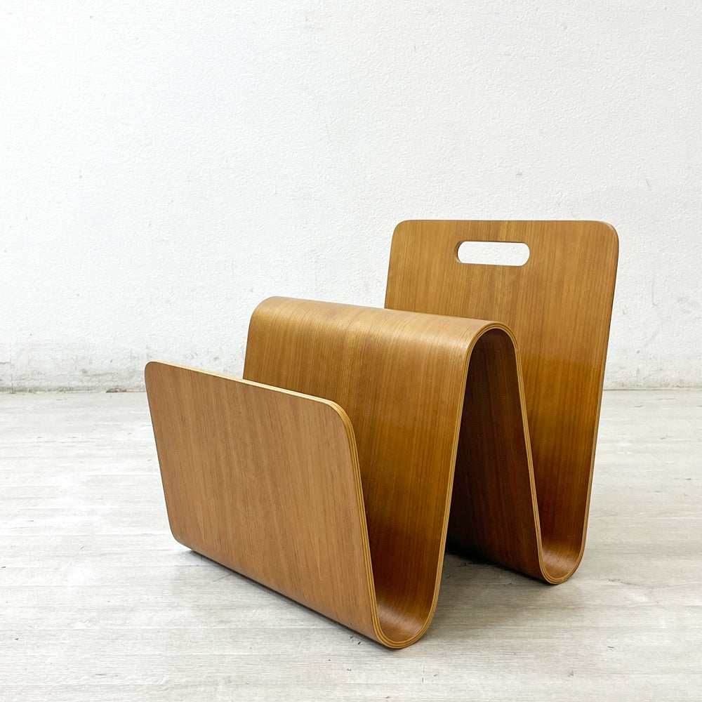 オフィー offi マガジンラック Mag Stand マガジンスタンド USA 取手付き プライウッド Eric Pfeiffer MoMA ミッドセンチュリー 廃番 ●