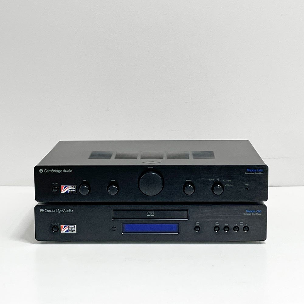 ケンブリッジオーディオ Cambridge Audio プリメインアンプ TOPAZ AM5 + CDプレーヤー TOPAZ CD5 イギリス製 電源コード欠品 現状品 ●