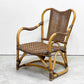 カザマ KAZAMA ルロット アームチェア Lurot Arm Chair ラタン 籐家具 ベージュ系 クッション付き インドネシア 定価￥48,800- A ●