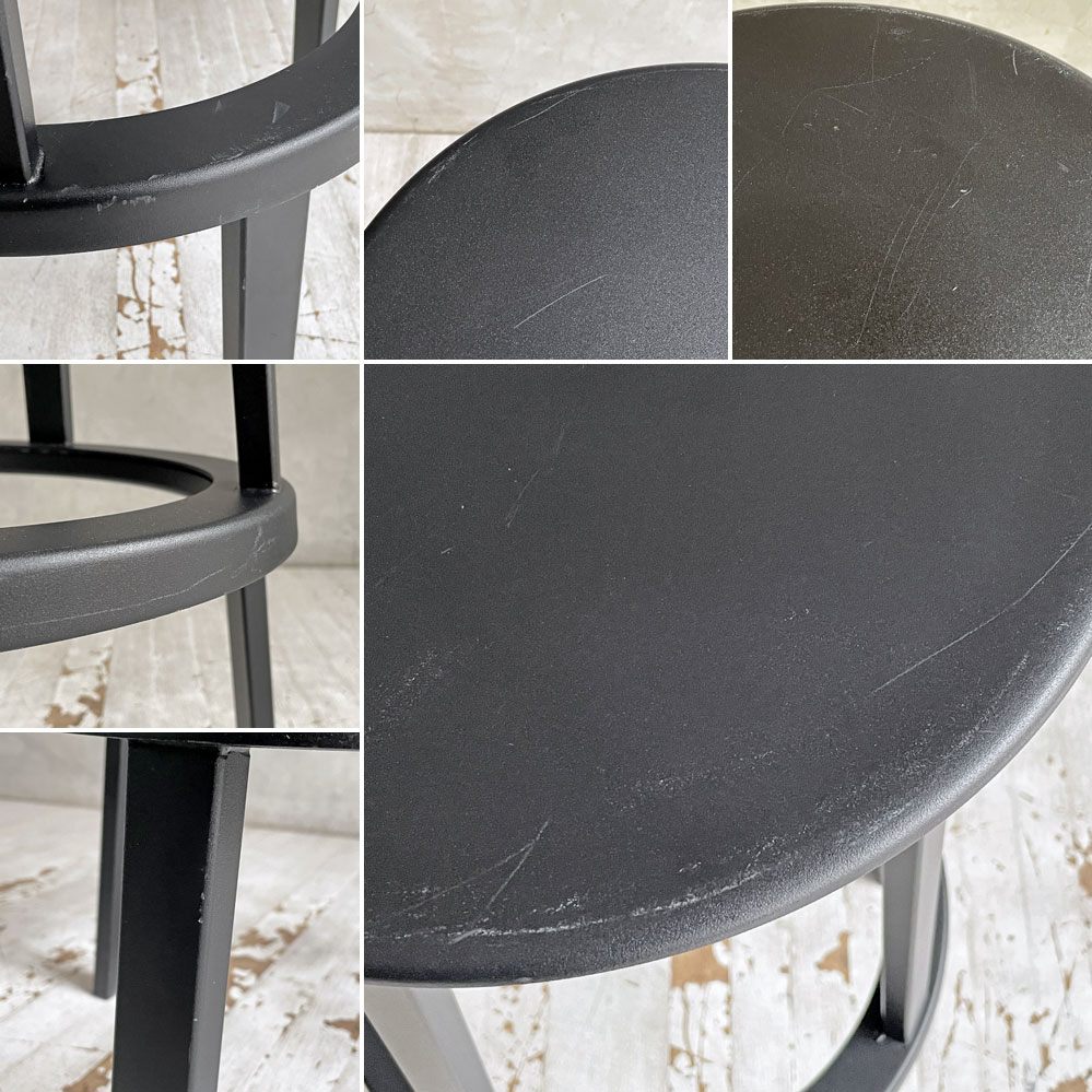 ヘイ HAY リボルバー バースツール ロー REVOLVER BAR STOOL LOW H76cm ブラック 回転式座面 レオン・ランズメイヤー デンマーク 定価¥51,700- A ♪
