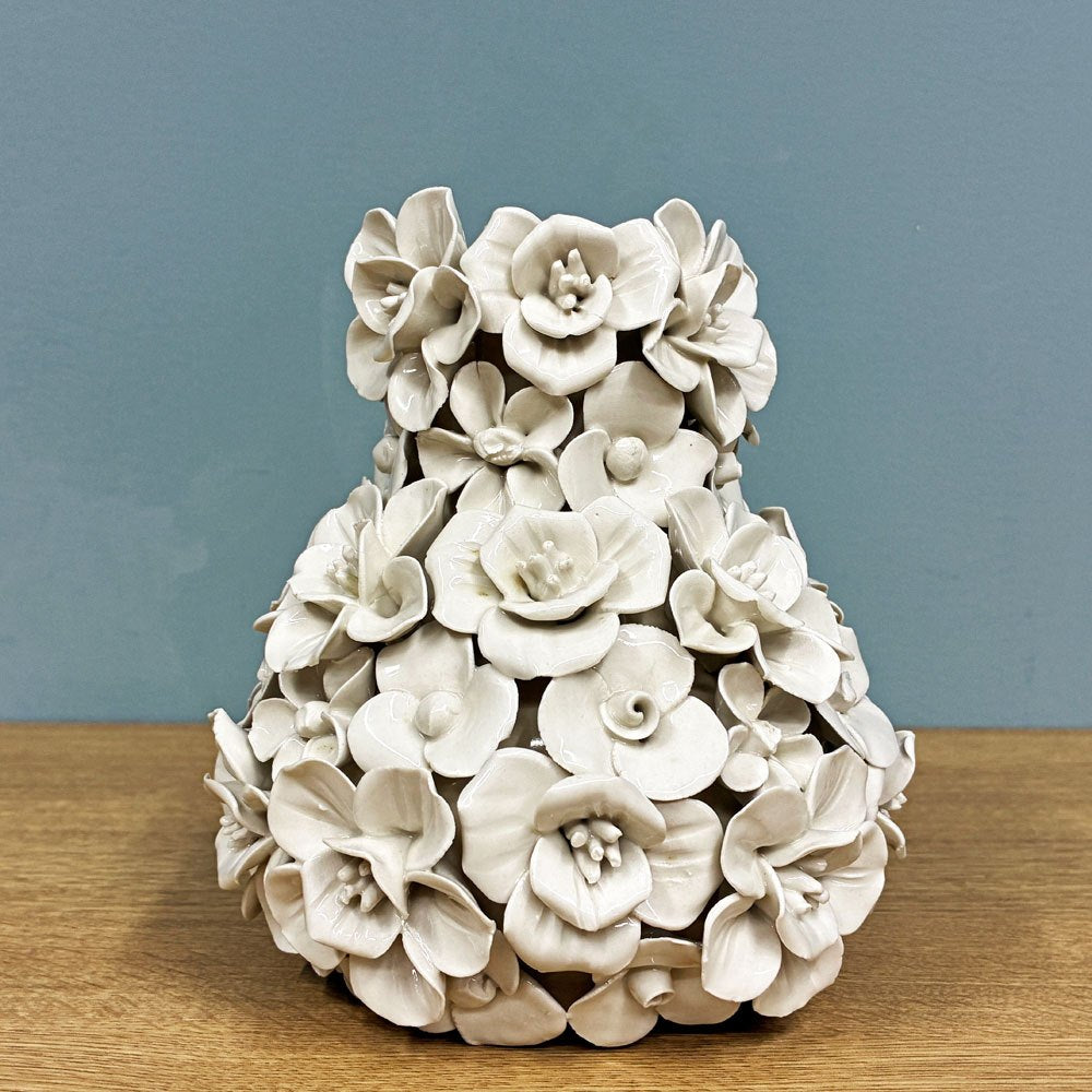 デスボッズ Despots Vase deco with flowers ホワイト 花瓶 陶器 フラワーベース 小サイズ オランダ ◎