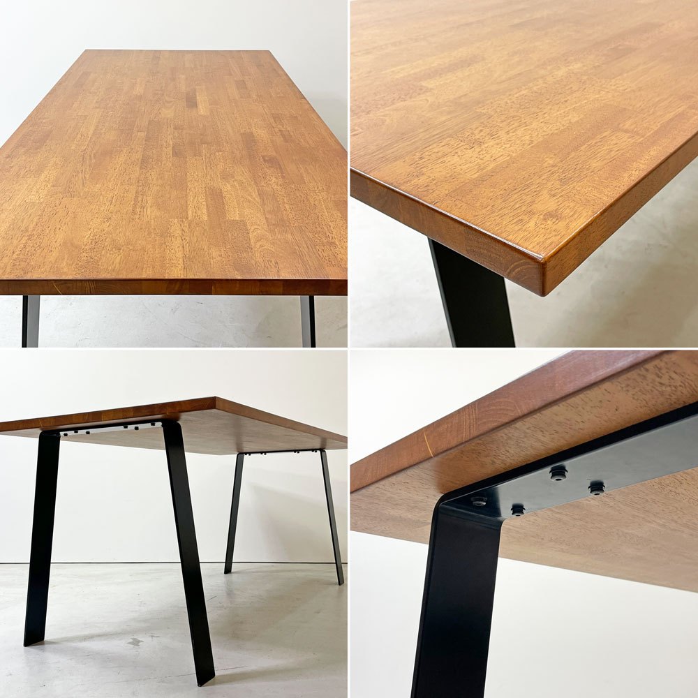 かなでもの KANADEMONO ザ・テーブル THE TABLE デスク ダイニングテーブル ラバーウッド材 スチールレッグ Flat A インダストリアルデザイン 廃番仕様 ●