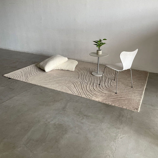 ボーコンセプト BoConcept リッジ Ridge ラグ 約200×300cm ウール100% カーペット 17.7万円 敷物 デンマーク 北欧デザイン 砂紋  和モダン 枯山水 ナチュラル 〓