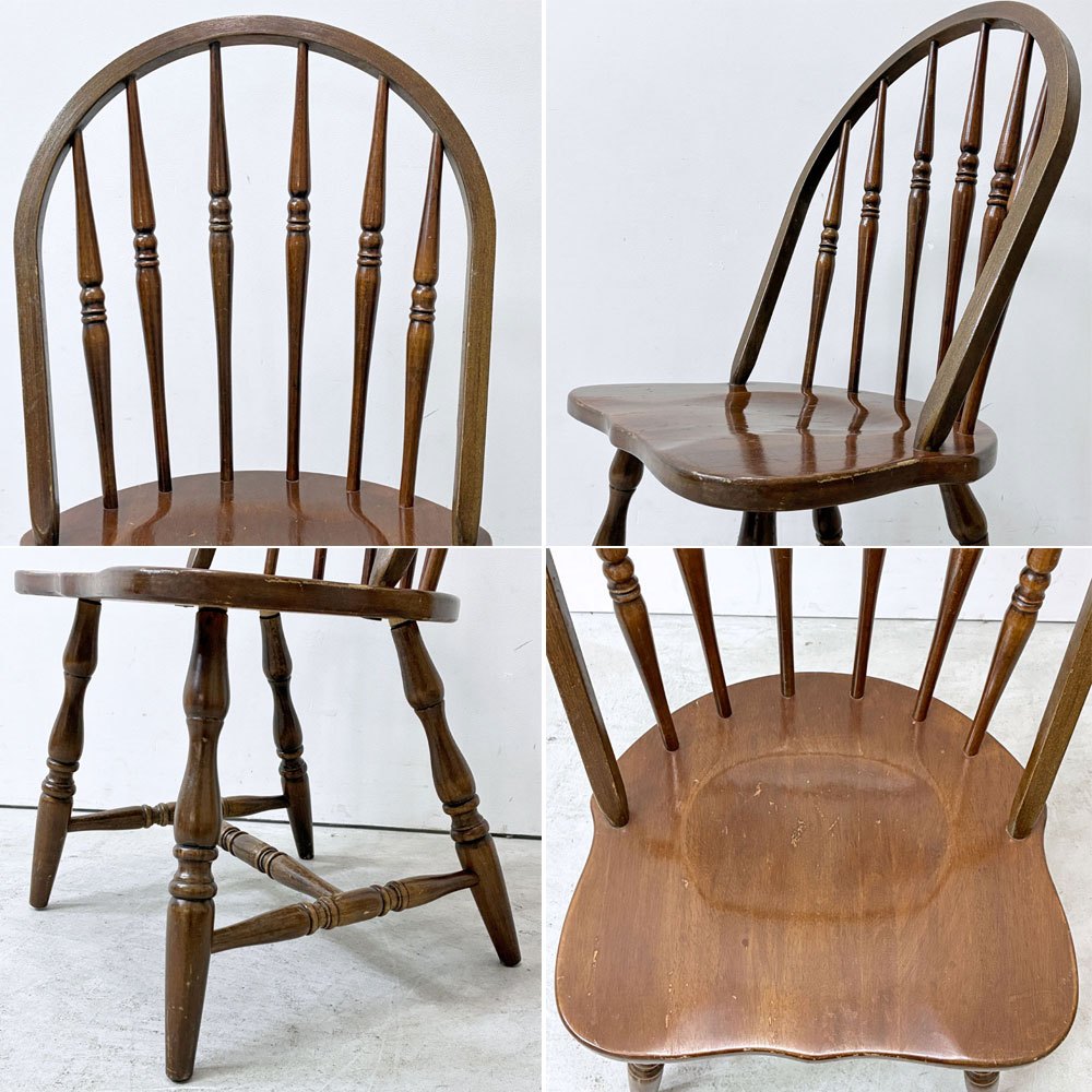 ユニバーサル UNIVERSAL FURNITURE ウィンザーチェア ダイニングチェア アメリカ ブラウン ビンテージスタイル カントリー B ●