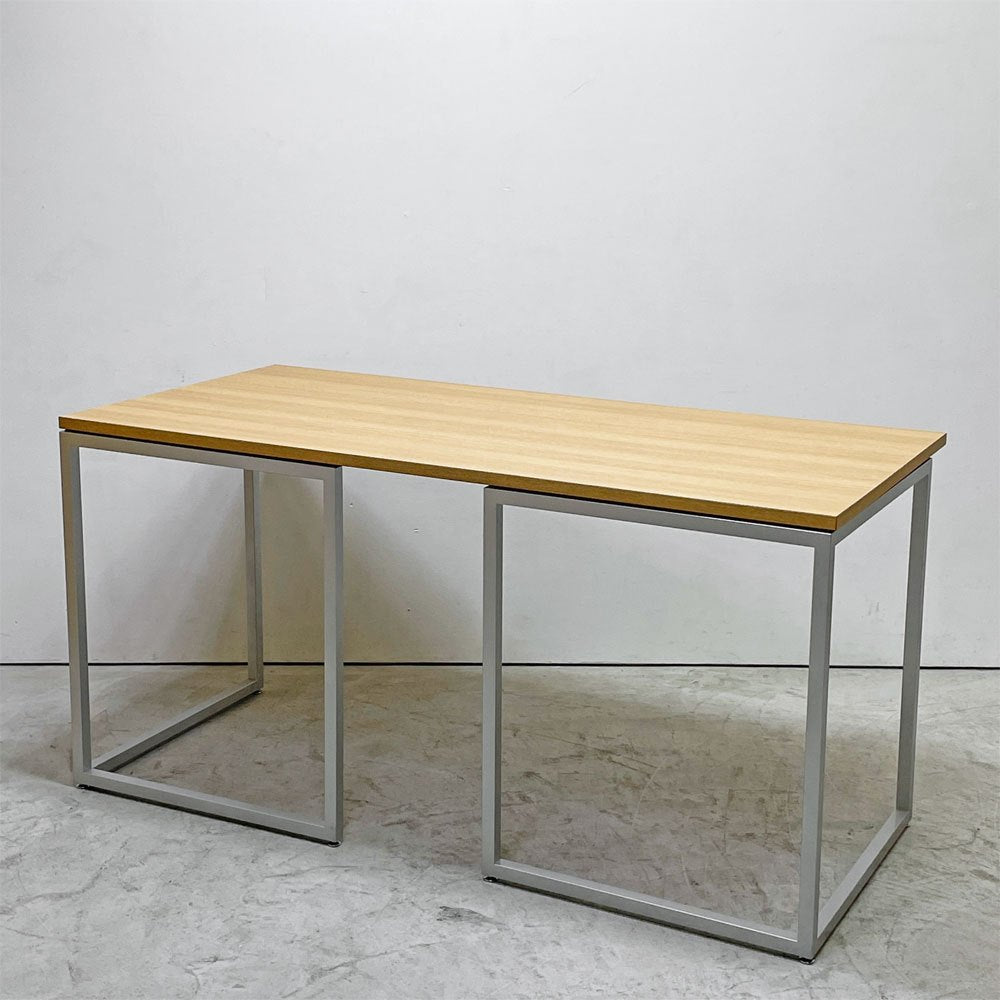 ビスレー BISLEY デスクプラン DESK PLAN Lフット ワーキングテーブル デスク オーク メラミン天板 スチール脚 W150cm イギリス ●