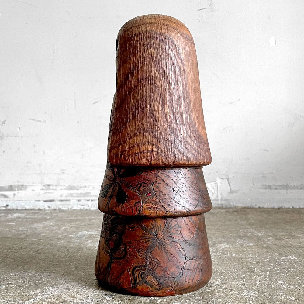 石原日出男 創作こけし 27㎝ サイン入り 民芸 昭和レトロ 工芸品 ■