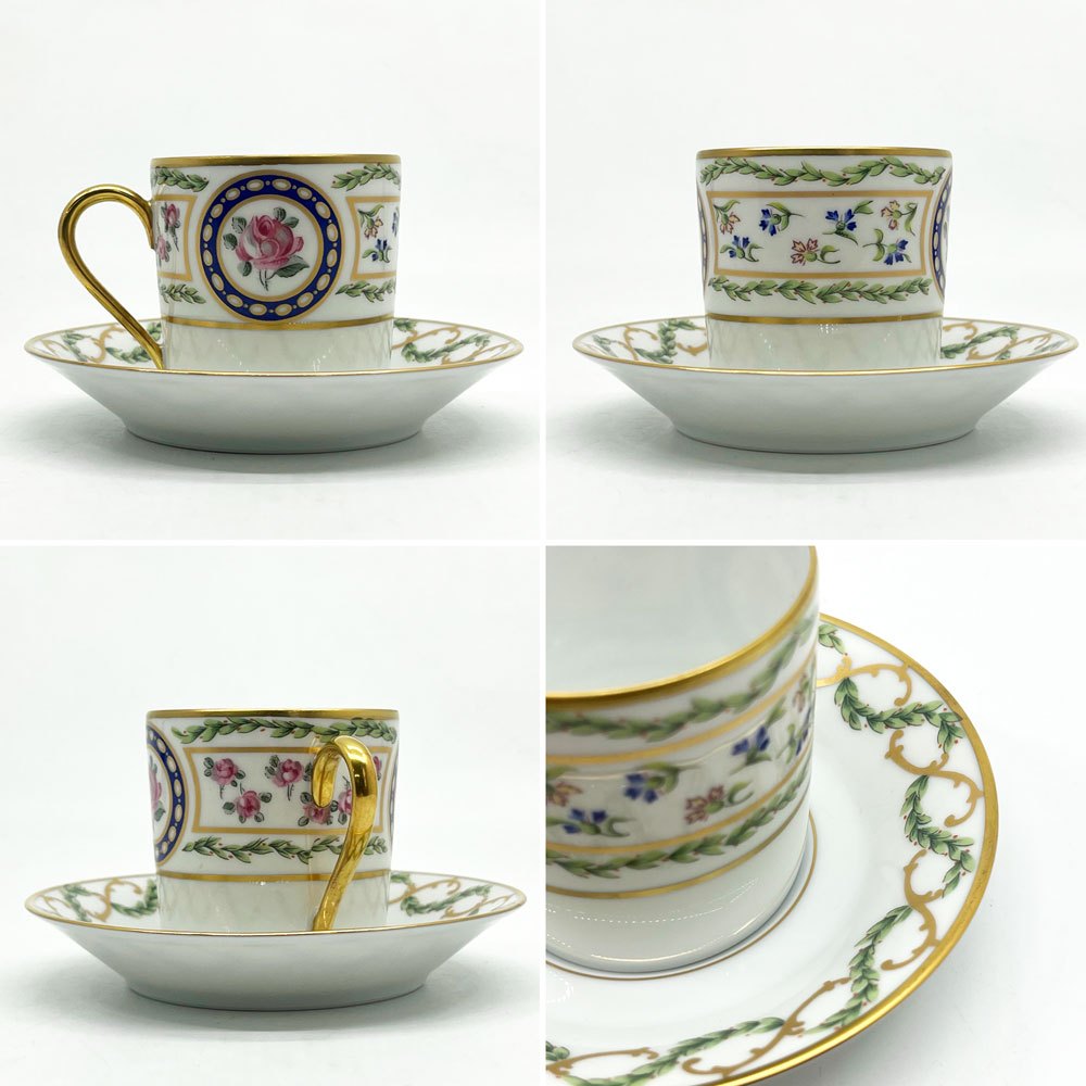 アビランド HAVILAND リモージュ ルーヴシエンヌ デミタスカップ & ソーサー ケーキプレート 3点セット トリオセット ●