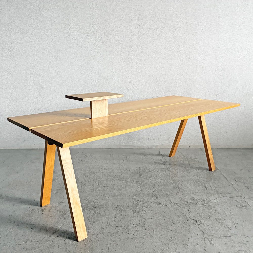 アリアケ ARIAKE サギョウテーブル Sagyo Table オーク材 トレイ付き ダイニングテーブル ワークデスク W200cm 芦沢啓治 定価￥264,000- 〓