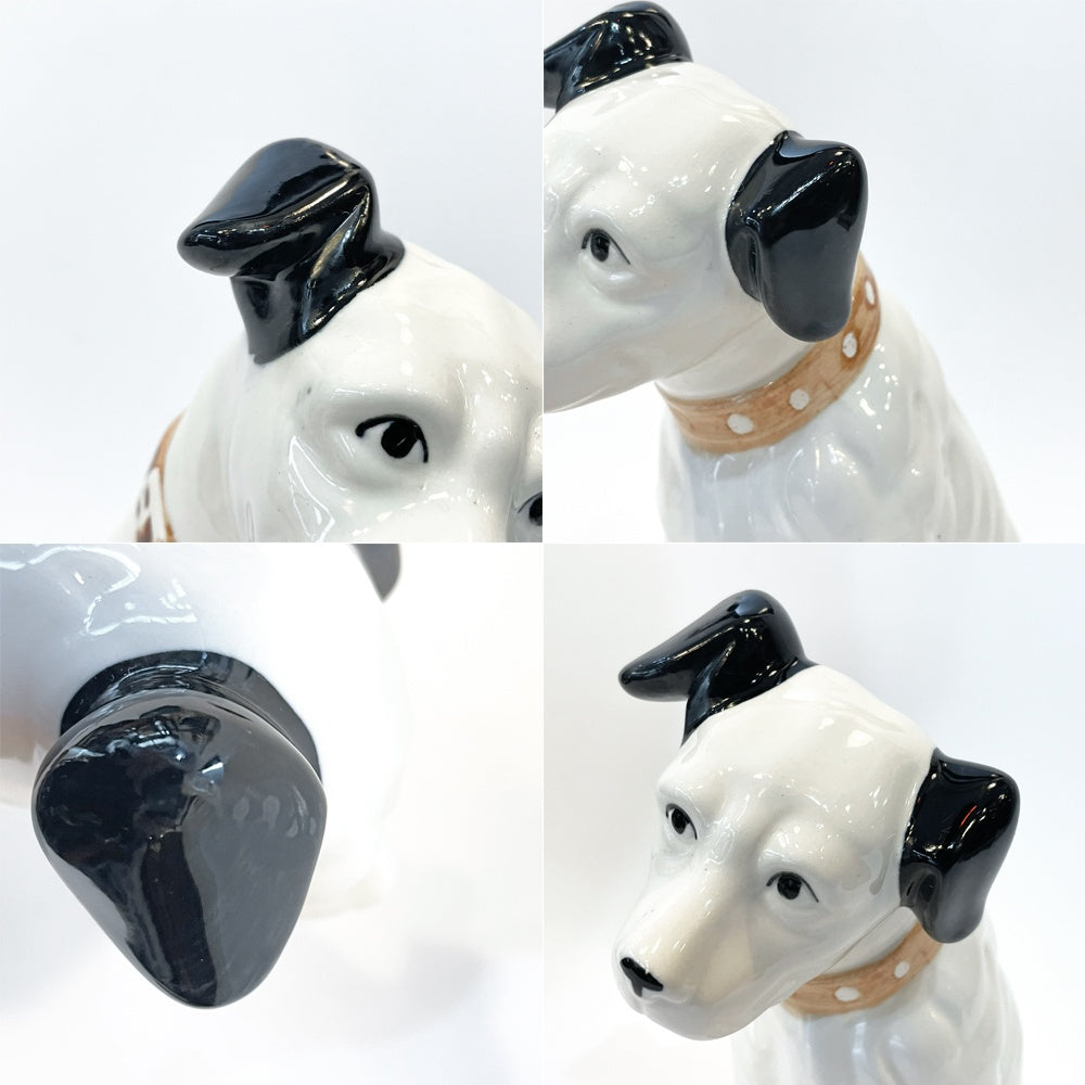 ビクター犬 Victor ニッパー君 Nipper 犬 陶器製 高さ23cm オブジェ 置物 インテリア 昭和レトロ ★