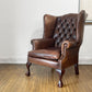ロイズアンティークス Lloyd's Antiques リプロダクションシリーズ チェスターフィールド B&Cウイングチェア 1シーターソファ 鋲 本革 英国 ◎