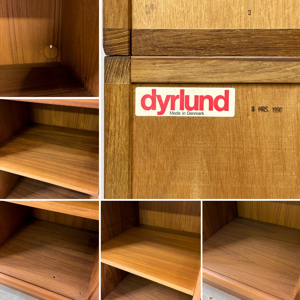 デューロン dyrlund ビンテージ キャビネット 飾り棚 チーク材 無垢材 蛇腹扉 ロールトップ W120cm デンマークビンテージ ●