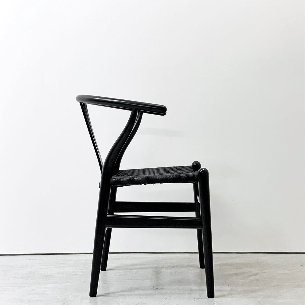 カールハンセン＆サン Carl Hansen & Son CH24 Yチェア ブラックラッカー×ブラックペーパーコード ビーチ材 ハンス・J・ウェグナー デンマーク 北欧家具 A ●