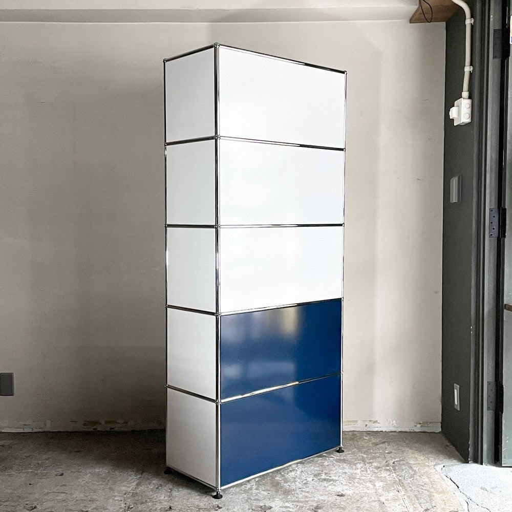 ユーエスエムハラー USMハラー USM Haller モジュラーファニチャー キャビネット シェルフ 1列5段 W77×D37cm エクステンションドア×1 メタルボックスインサート付×1 ■