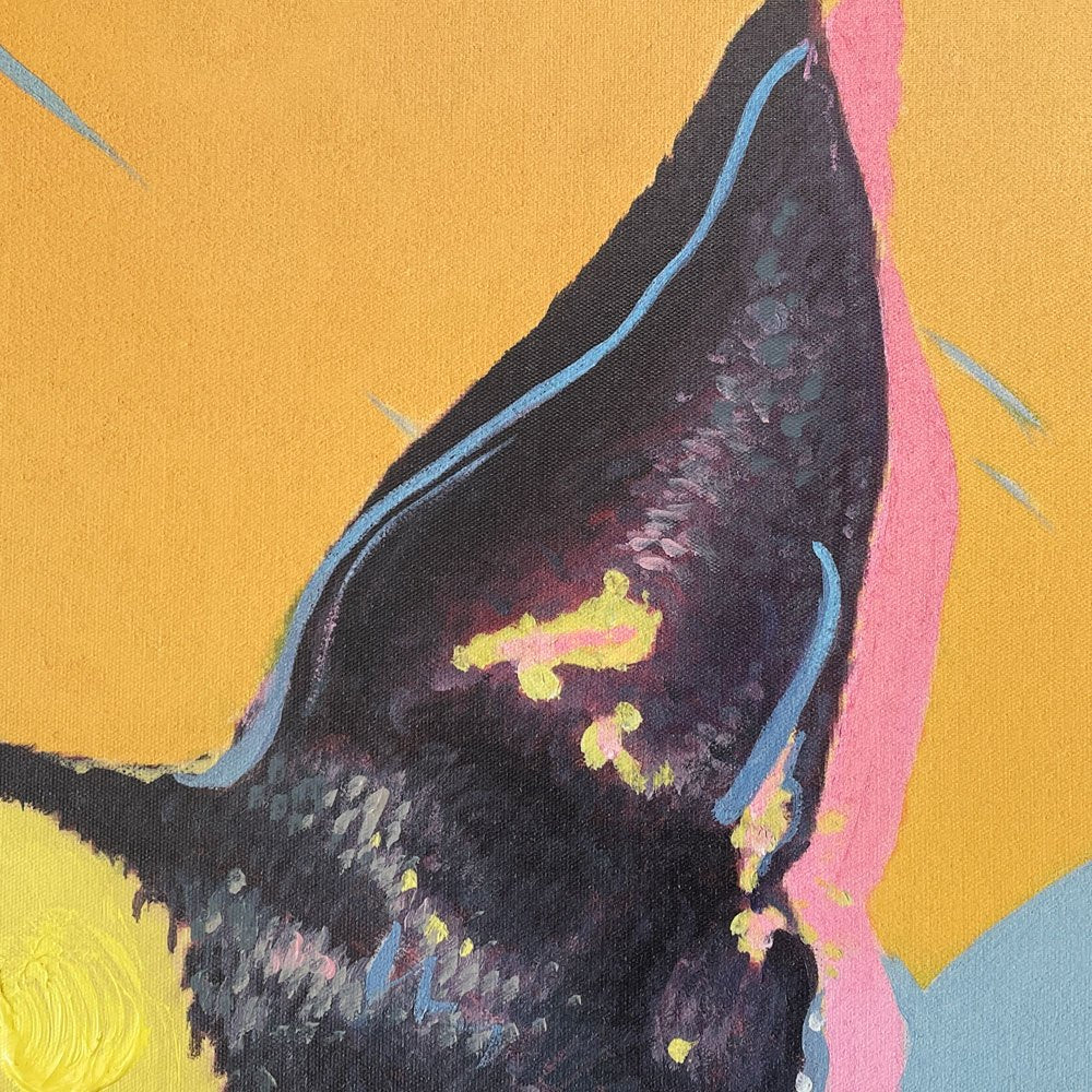 カレ KARE Picture Touched Monsieur Toto 102x72cm アクリル絵の具 フレンチブルドッグ 犬 キャンバス画 壁掛けインテリア 額装品 ドイツ ◎