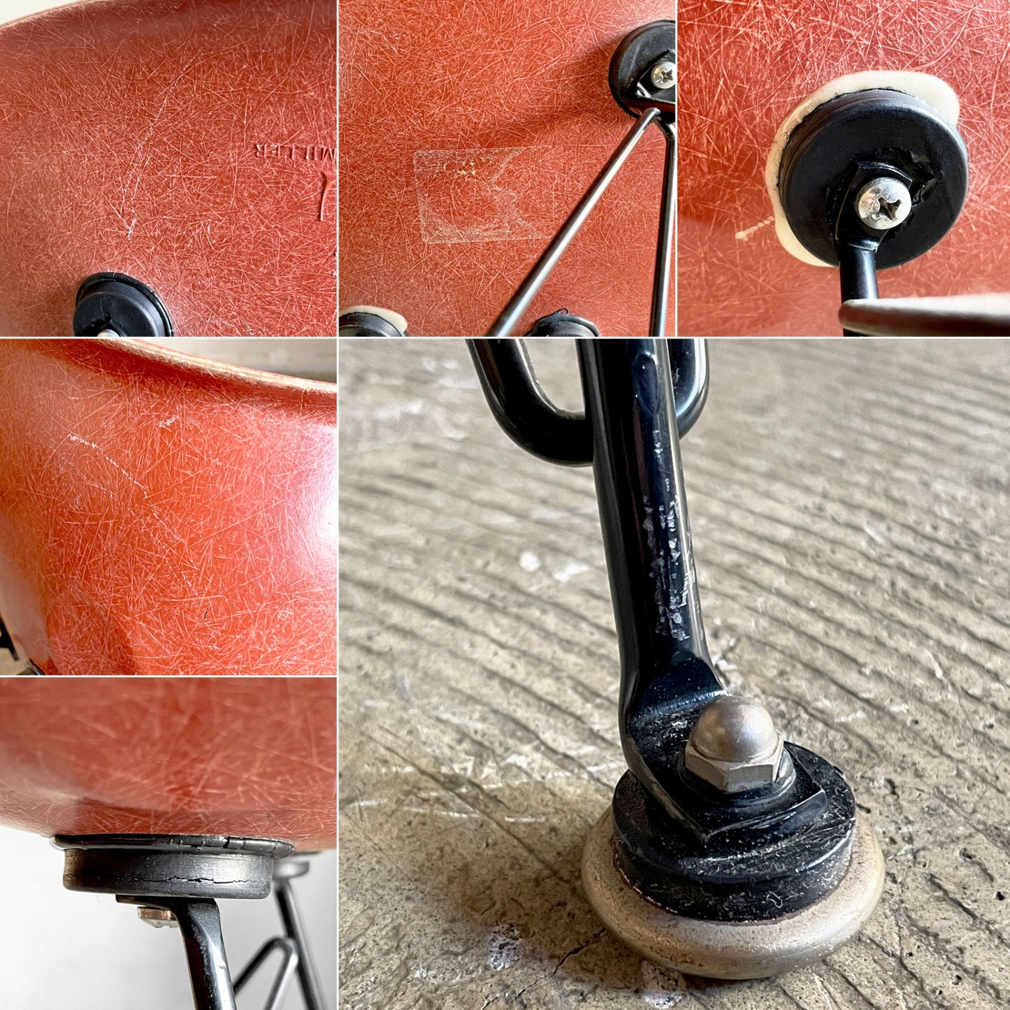ハーマンミラー Herman Miller サイドシェルチェア セカンド 2nd FRP エッフェルベース テラコッタ ビンテージ イームズ ミッドセンチュリー ■