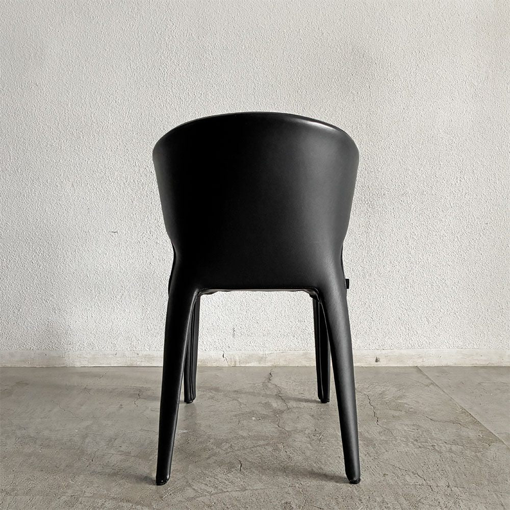 カッシーナ Cassina オラ 367 HOLA アームチェア ダイニングチェア 本革 ブラックレザー ハンス・ウェッツスタイン イタリア 定価￥429,000- 〓