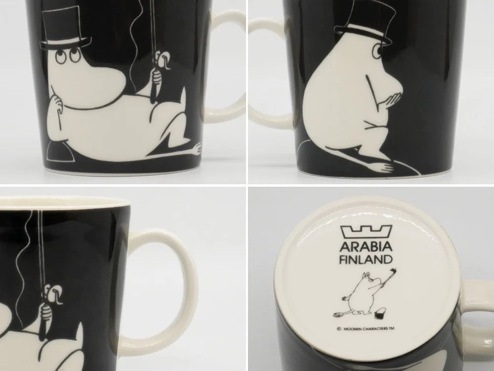 アラビア ARABIA ムーミン Moomin マグカップ ムーミンパパ ブラック 2013年 廃番 フィンランド 北欧食器 ●