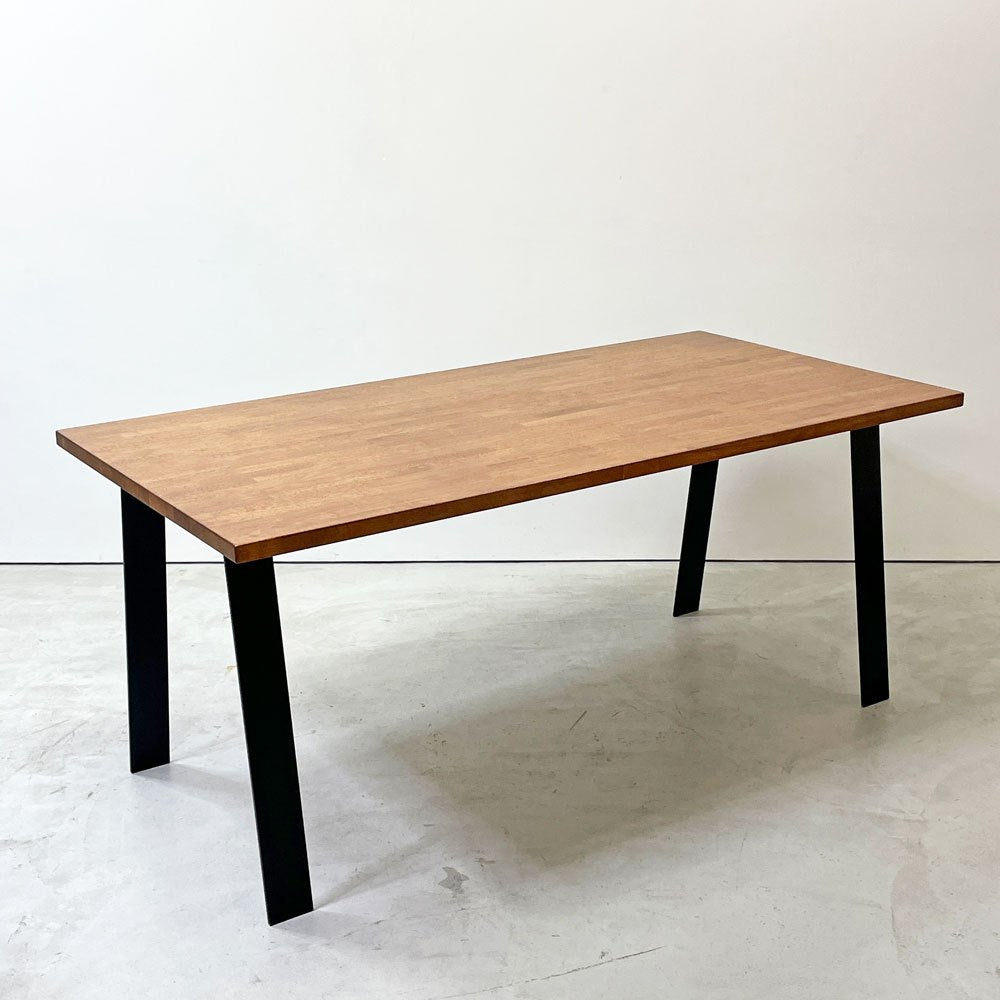かなでもの KANADEMONO ザ・テーブル THE TABLE デスク ダイニングテーブル ラバーウッド材 スチールレッグ Flat A インダストリアルデザイン 廃番仕様 ●