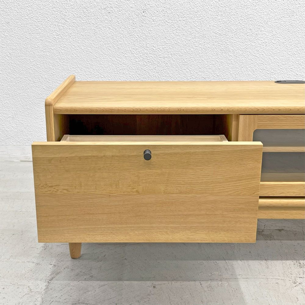 MUKU工房 オリジナル ジャム JAM テレビ台 ロー TVボード ナラ材 W150cm ナチュラルカラー シンプルデザイン 〓