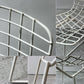 ノル Knoll 420 サイドチェア ワイヤーチェア ダイニングチェア ホワイト × レッド ファブリック フルカバー仕様 ハリー・ベルトイア ミッドセンチュリー ビンテージ ●