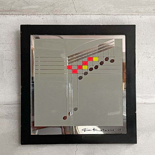 gin kataoka '78 音符 デザイン ウォールアート 額装品 ヴィンテージ ♪