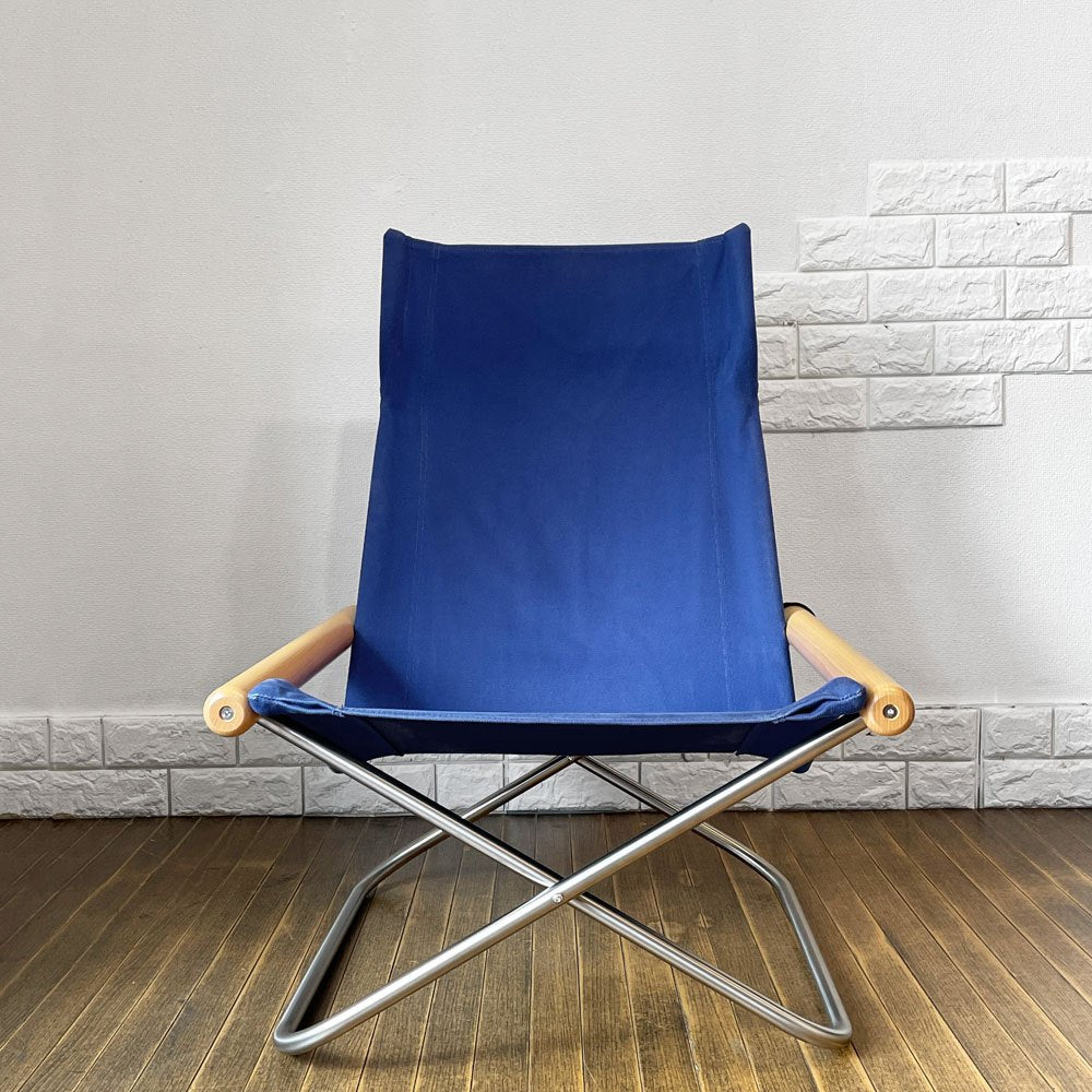 ニーチェア エックス NY chair X フォールディングチェア 折り畳みチェア ラウンジチェア ブルー ナチュラル 新居猛 MoMA 定価 59,400円 ◎