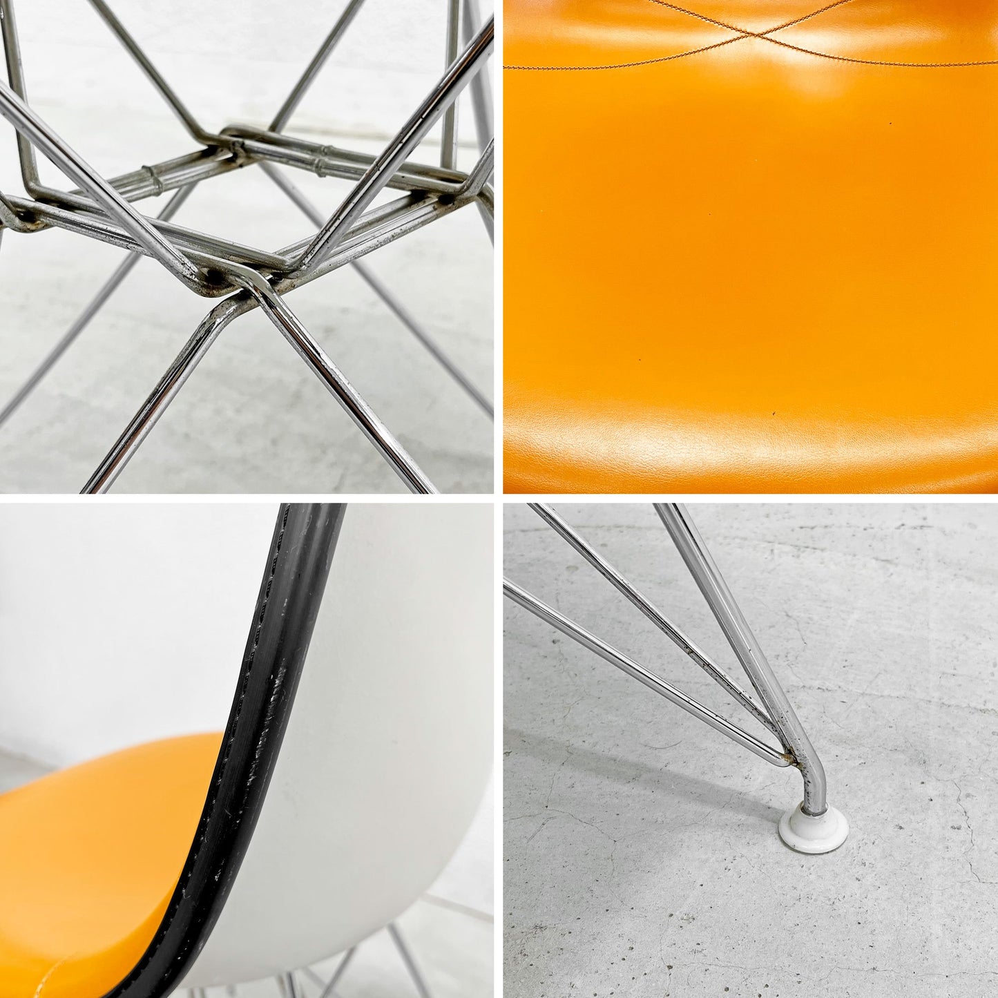 ハーマンミラー Herman Miller サイドシェルチェア セカンド 2nd FRP ナウガレザー エッフェルベース イームズ ビンテージ 〓