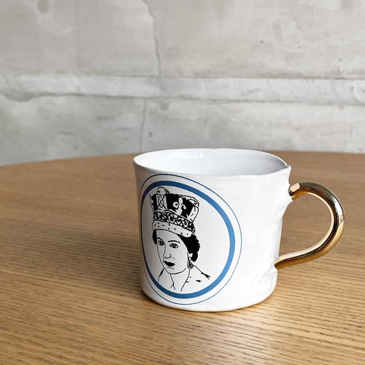 クーンケラミック Kuhn Keramik エリザベス女王 Queen Elisabeth Ⅱ コーヒーカップ マグカップ medium coffee cup ポートレート ゴールドハンドル 希少 ♪