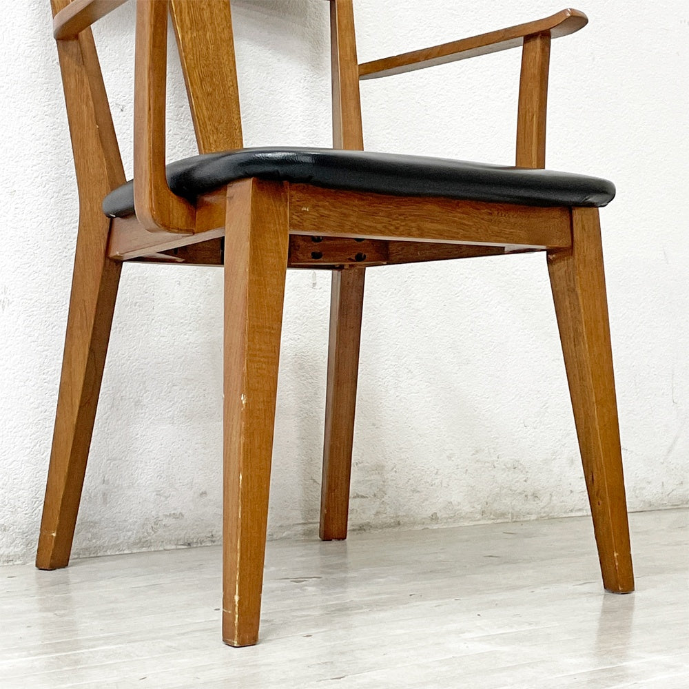 アクメファニチャー ACME Furniture カーディフ アームチェア CARDIFF ARM CHAIR ダイニングチェア アッシュ材 ビニールレザーシート ブラック A ●