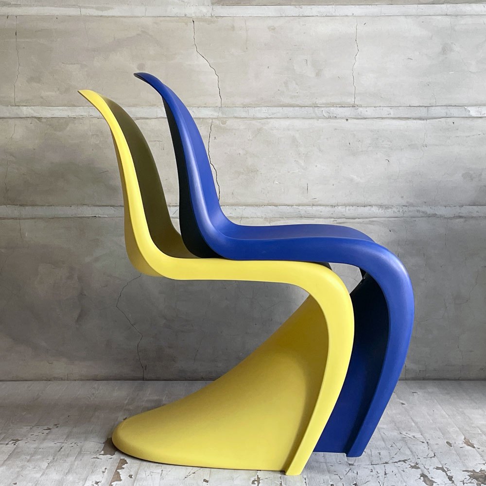 ヴィトラ vitra パントンチェア Panton Chair ブルー 屋内外使用可 ヴェルナー・パントン 旧モデル 廃番カラー ミッドセンチュリー スペースエイジ B ♪