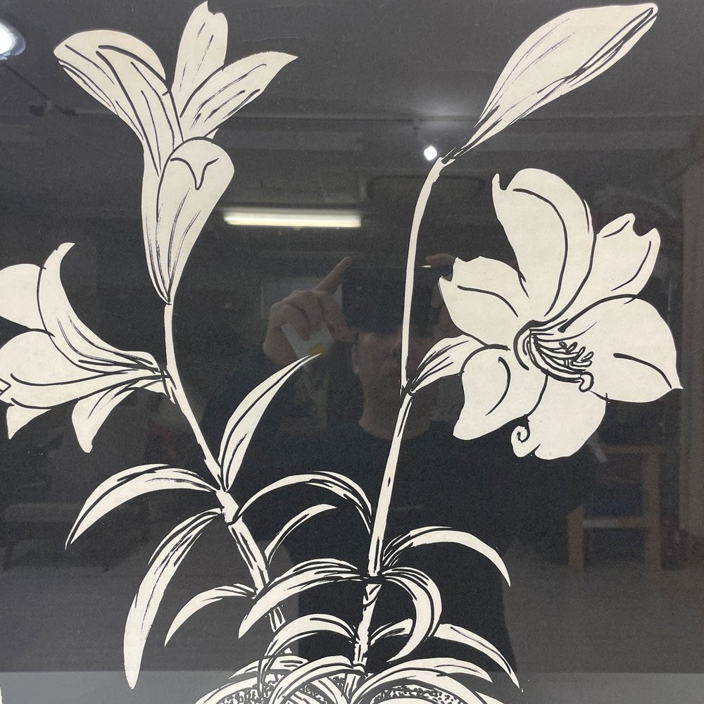 ケン・ドーン Ken Done シルクスクリーン November lilies W58.5cm オーストラリア 額装品 16/100 サイン入り ●