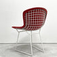 ノル Knoll 420 サイドチェア ワイヤーチェア ダイニングチェア ホワイト × レッド ファブリック フルカバー仕様 ハリー・ベルトイア ミッドセンチュリー ビンテージ ●