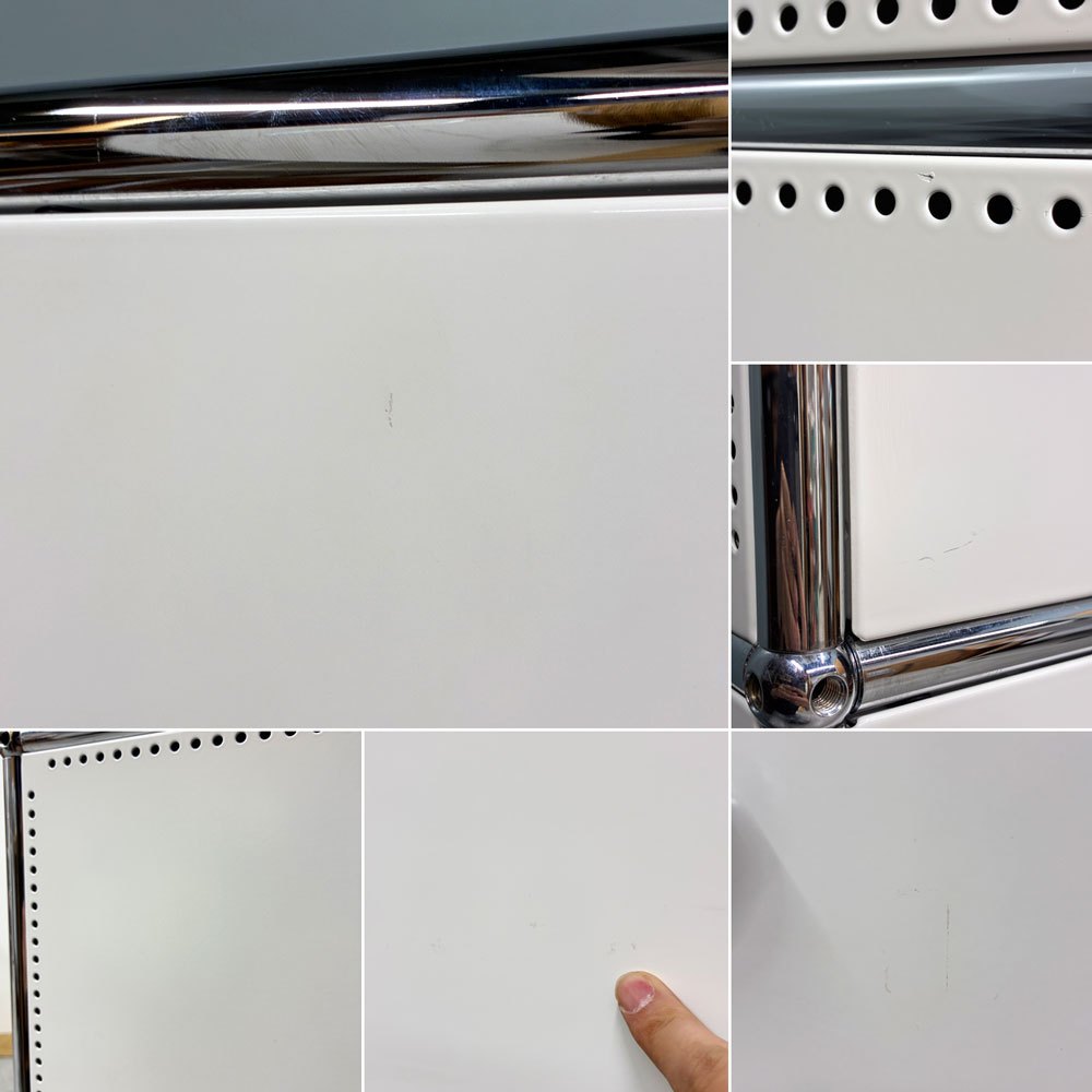 ユーエスエムハラー USMハラー USM Haller キャビネット シェルフ 1列4段 オープン ドロップダウンドア ピュアホワイト スイス モダン 定価￥326,578- ◎